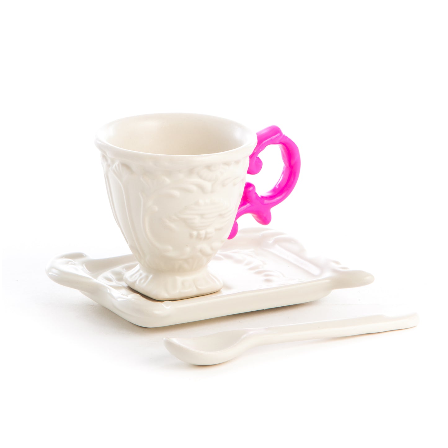 I-WARES I-COFFEE - Coffee Set Cup+Saucer+Spoon - 09859FUC - FUCHSIA