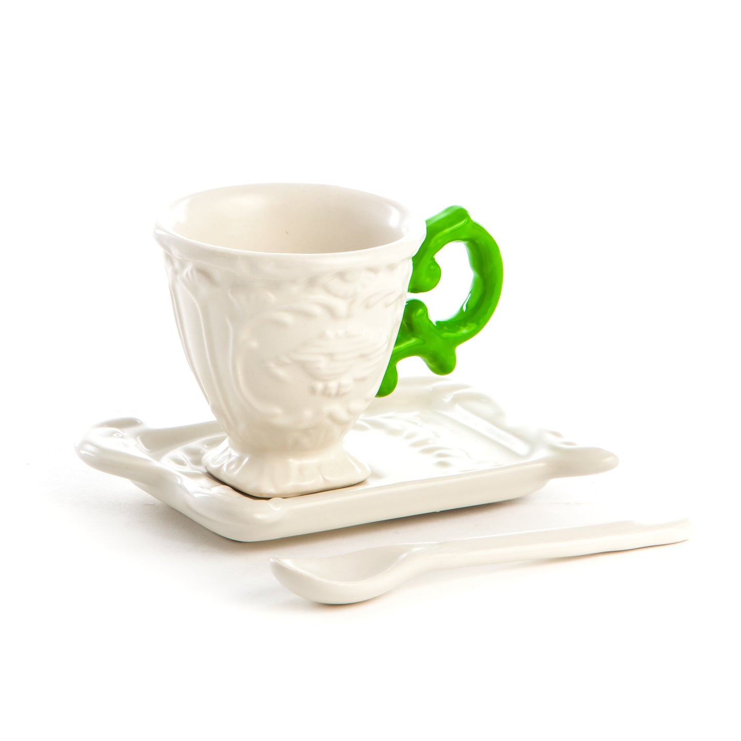 I-WARES I-COFFEE - Coffee Set Cup+Saucer+Spoon - 09859VER - GREEN