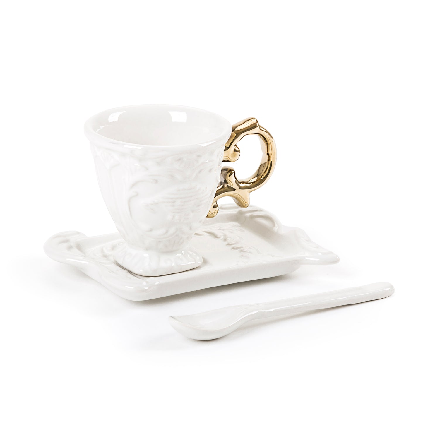 I-WARES I-COFFEE - Coffee Set Cup+Saucer+Spoon - 09869 - GOLD