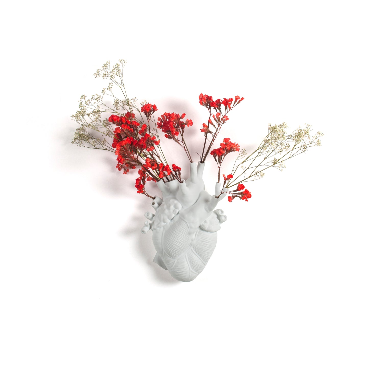 LOVE IN BLOOM - PORCELAIN HEART VASE - 09920 - WHITE