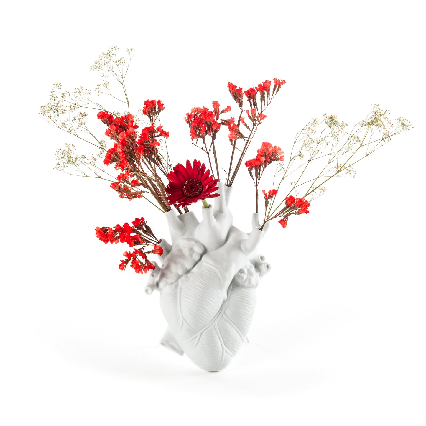LOVE IN BLOOM - PORCELAIN HEART VASE - 09920 - WHITE