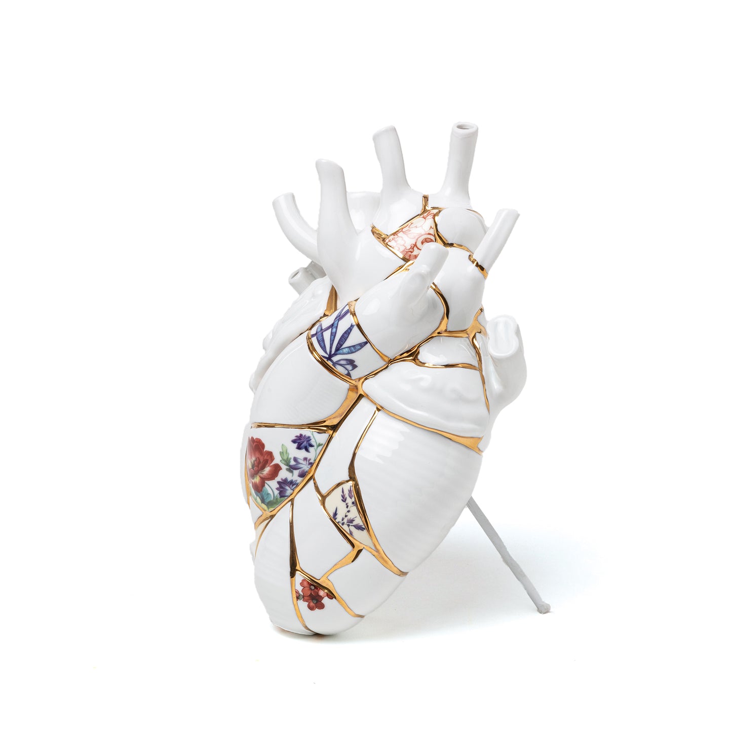 LOVE IN BLOOM KINTSUGI - PORCELAIN HEART VASE - 09929