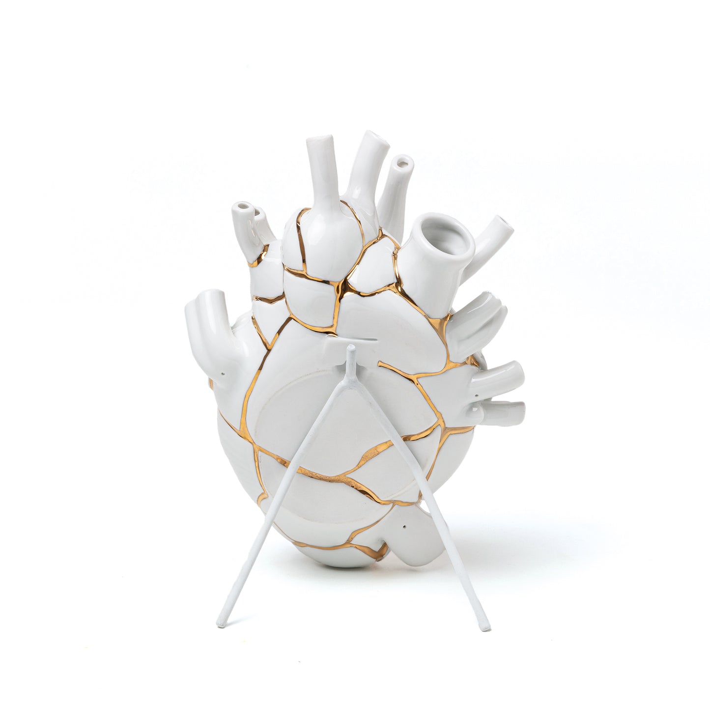 LOVE IN BLOOM KINTSUGI - PORCELAIN HEART VASE - 09929