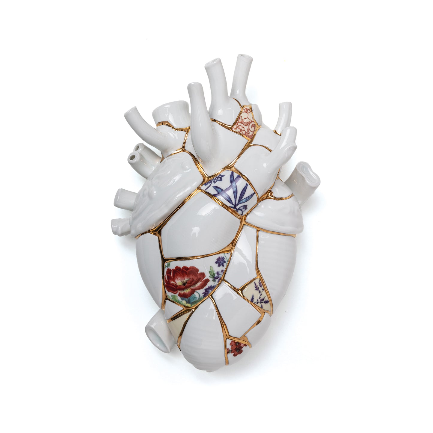 LOVE IN BLOOM KINTSUGI - PORCELAIN HEART VASE - 09929