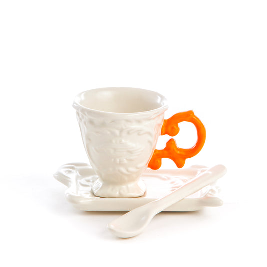 I-WARES I-COFFEE - Coffee Set Cup+Saucer+Spoon - 09859ARA - ORANGE