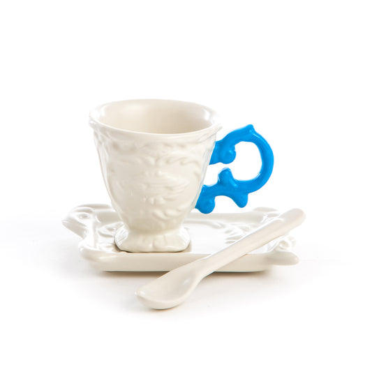 I-WARES I-COFFEE - Coffee Set Cup+Saucer+Spoon - 09859AZZ - LIGHT BLUE