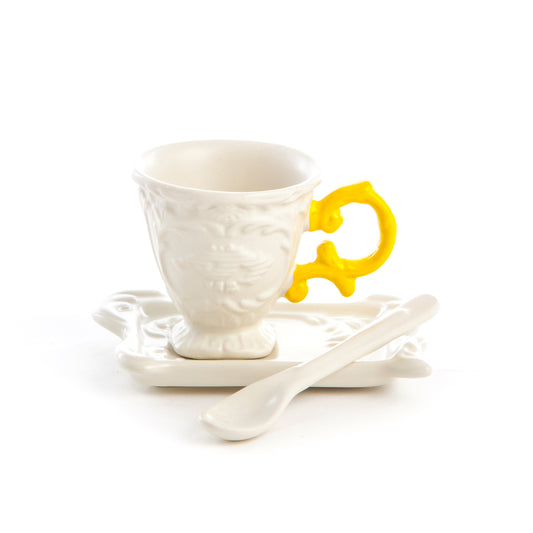 I-WARES I-COFFEE - Coffee Set Cup+Saucer+Spoon - 09859GIA - YELLOW