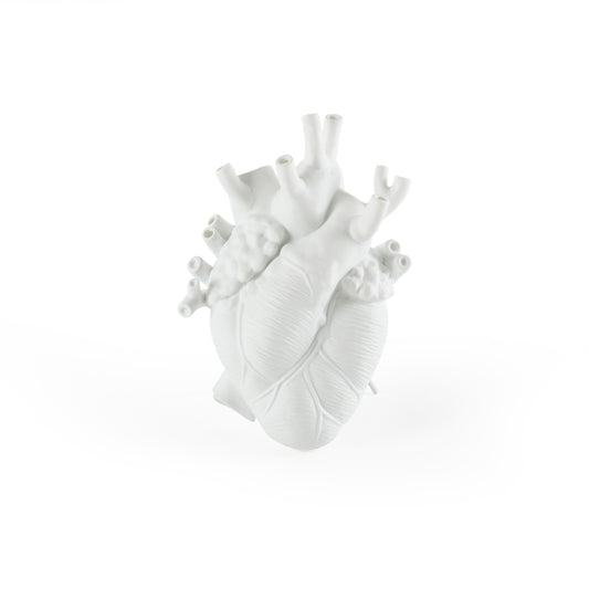 LOVE IN BLOOM - PORCELAIN HEART VASE - 09920 - WHITE