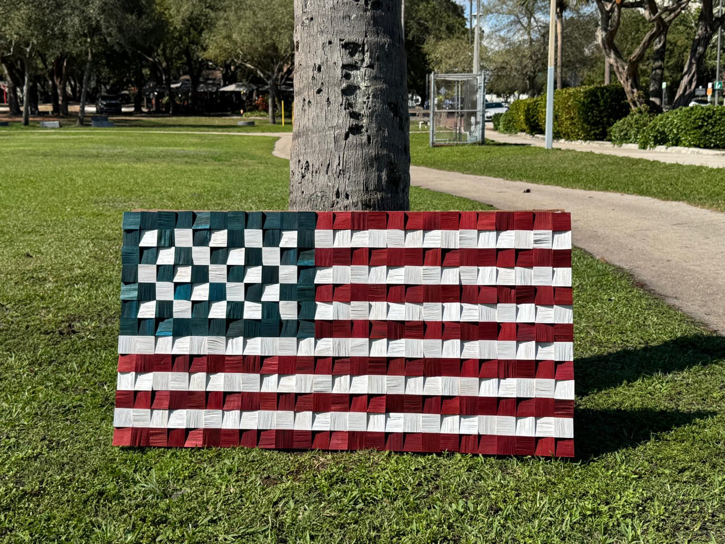 WOODEN AMERICAN FLAG