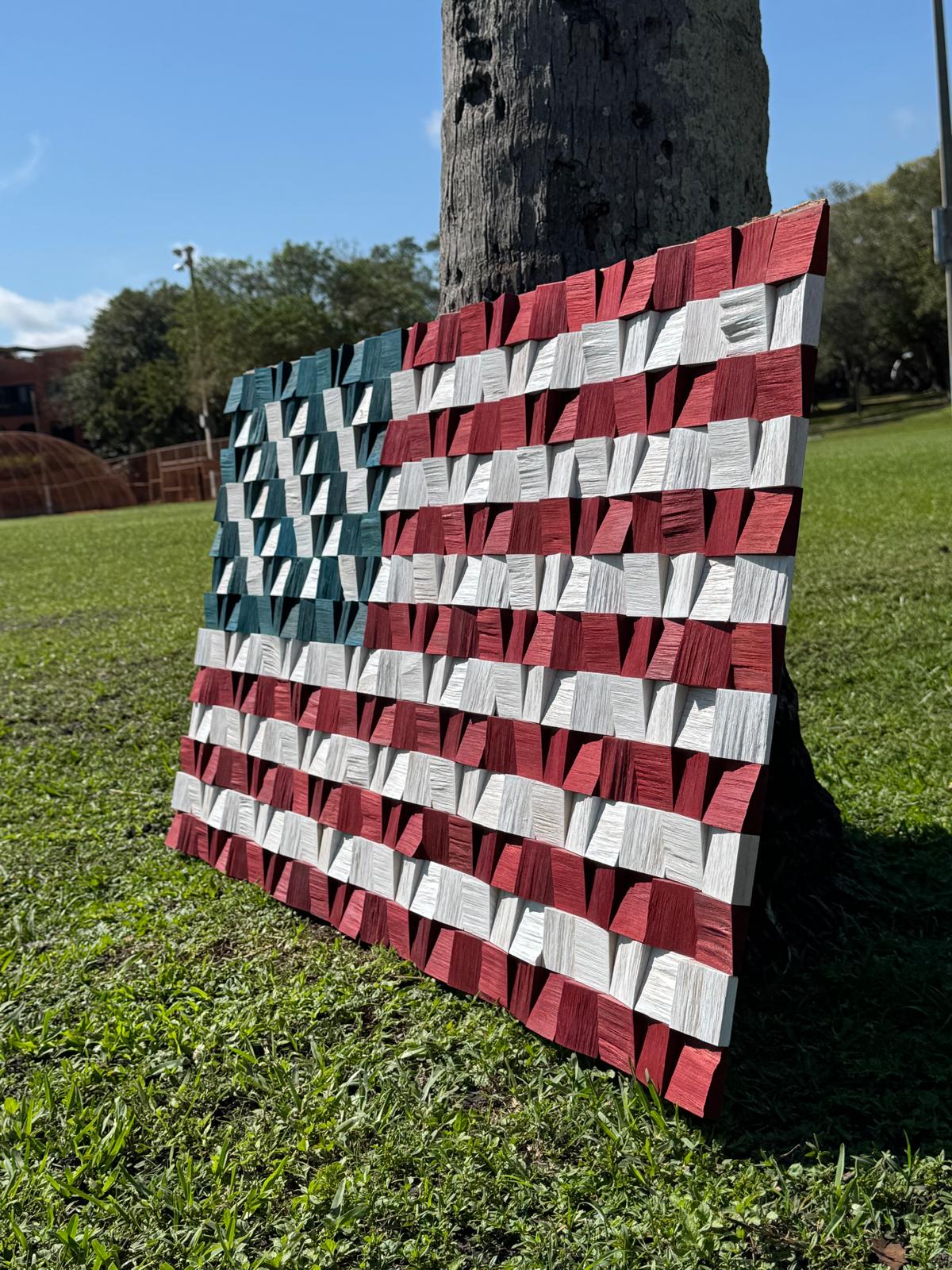 WOODEN AMERICAN FLAG