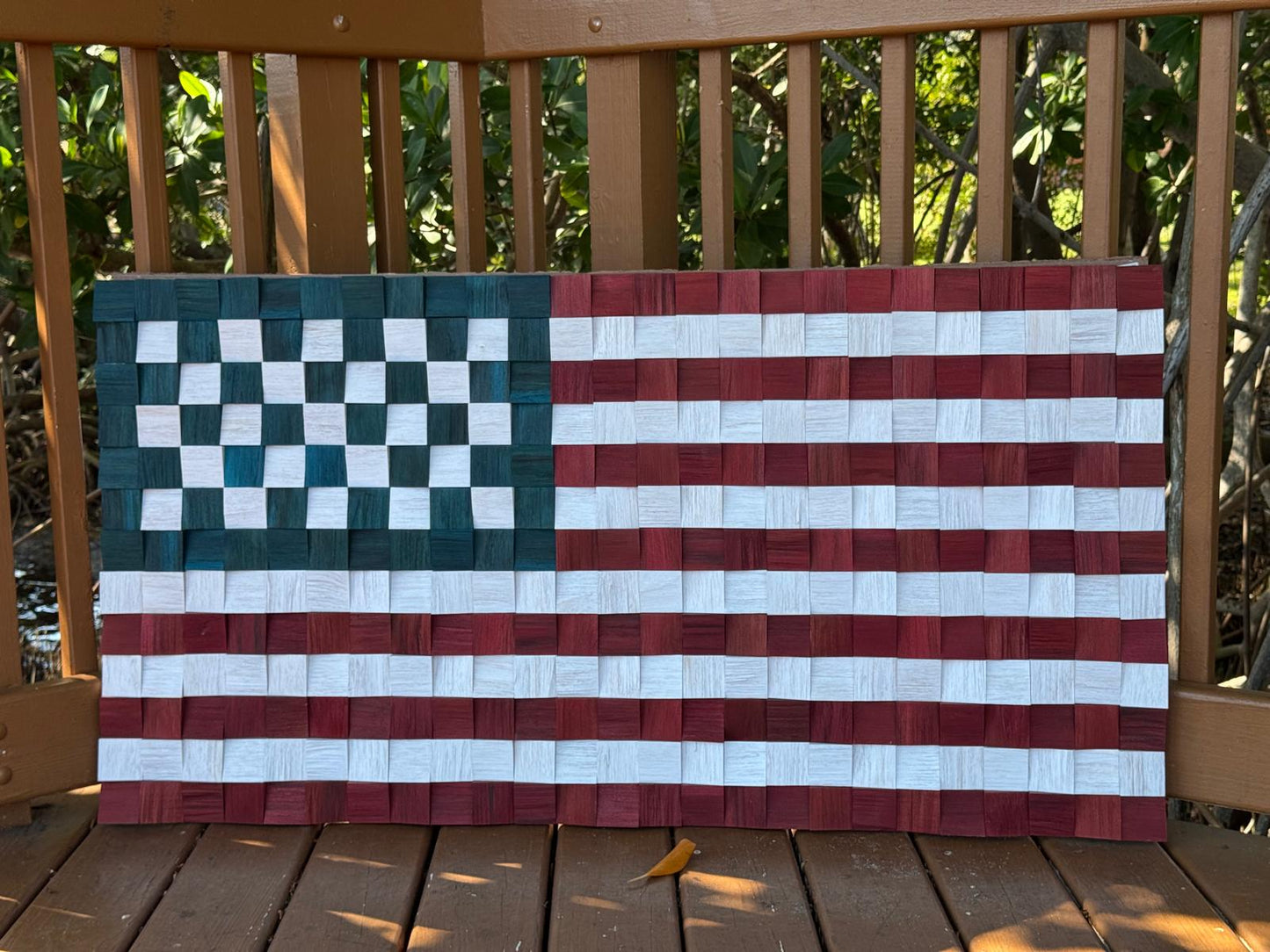 WOODEN AMERICAN FLAG