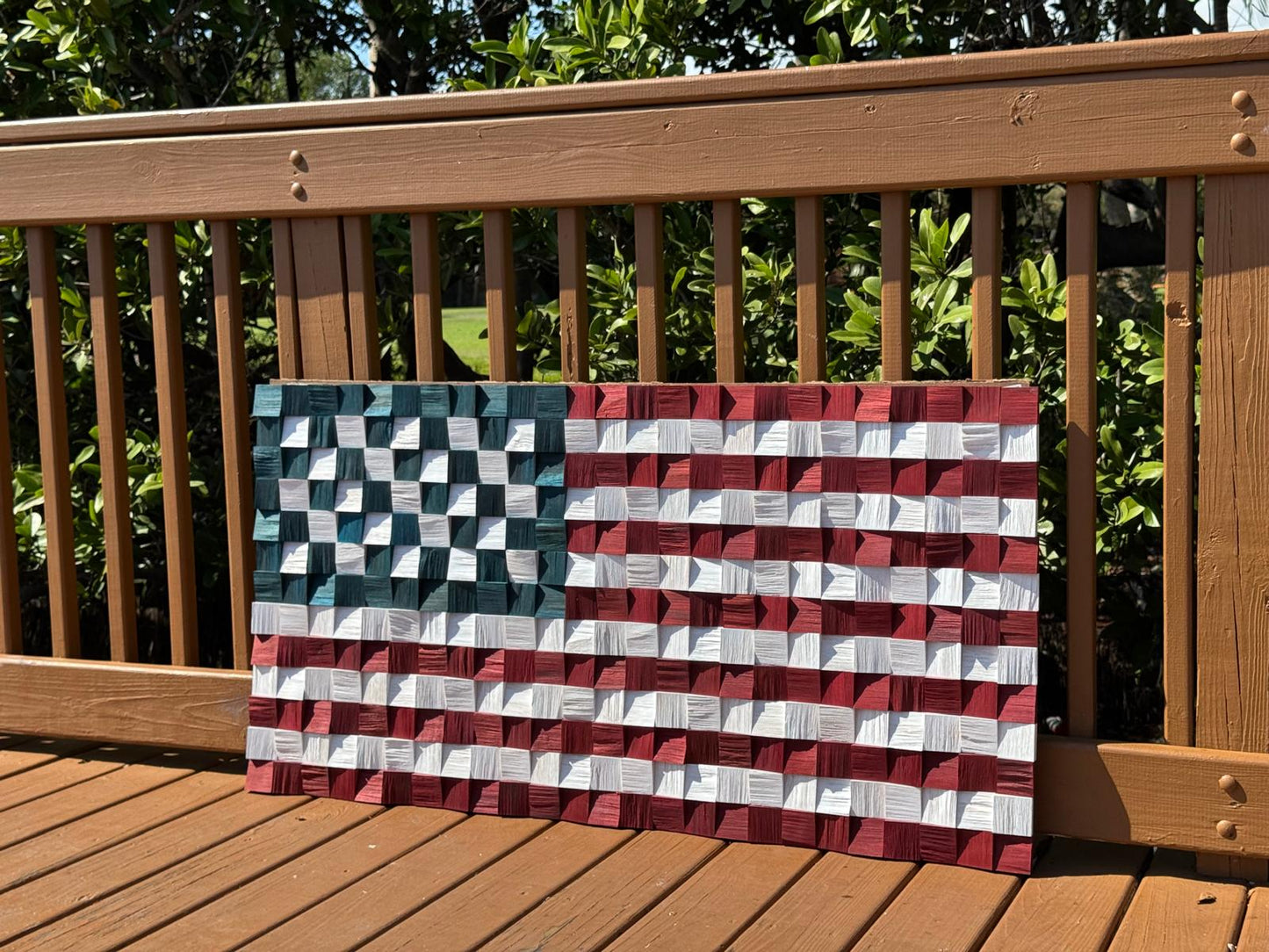 WOODEN AMERICAN FLAG