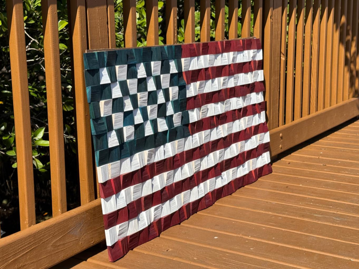 WOODEN AMERICAN FLAG