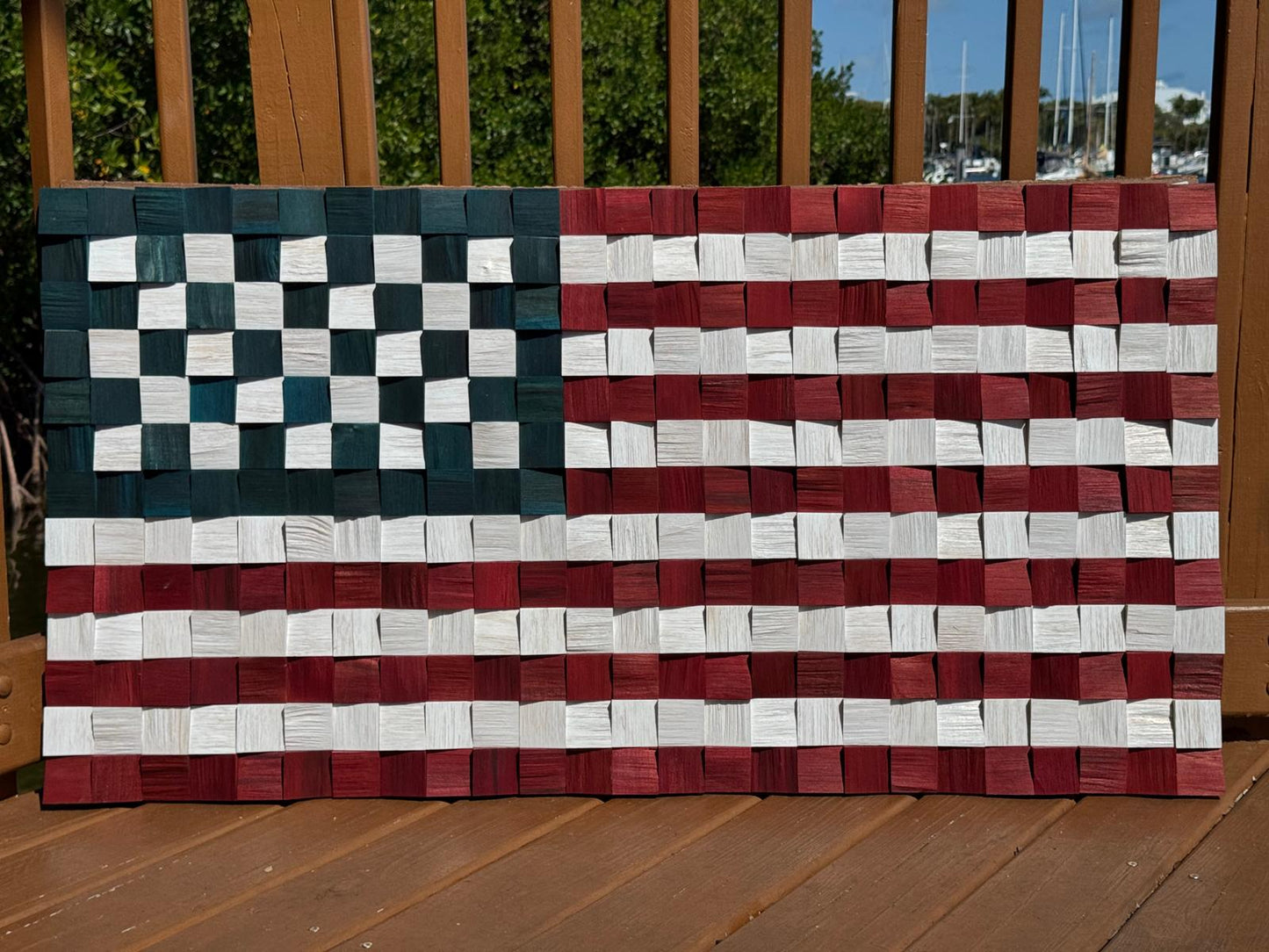 WOODEN AMERICAN FLAG