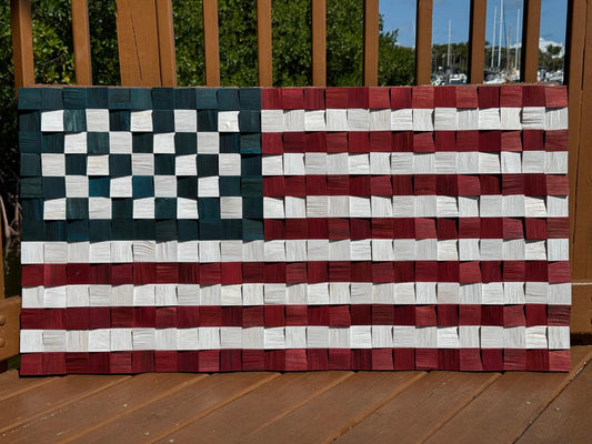 WOODEN AMERICAN FLAG