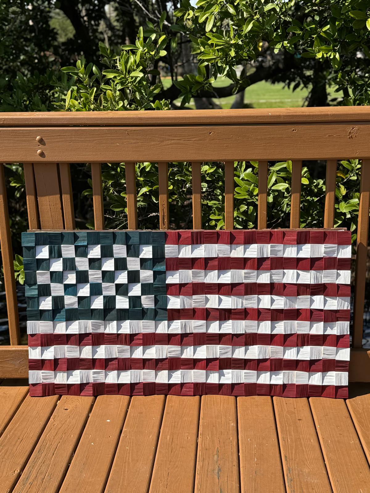 WOODEN AMERICAN FLAG