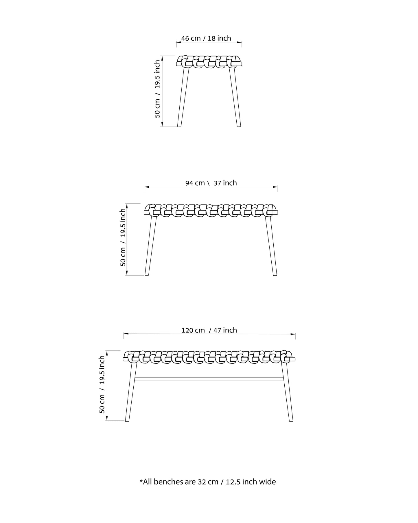 Knot Studio - 37" Woven Stool